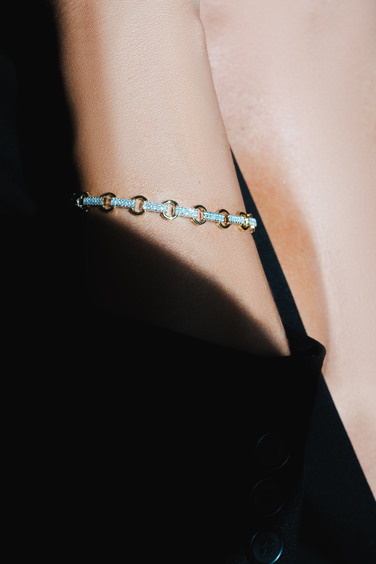 Bracciale Everglow in argento 925 con dettagli placcati in oro 18kt e zirconi bianchi naturali
