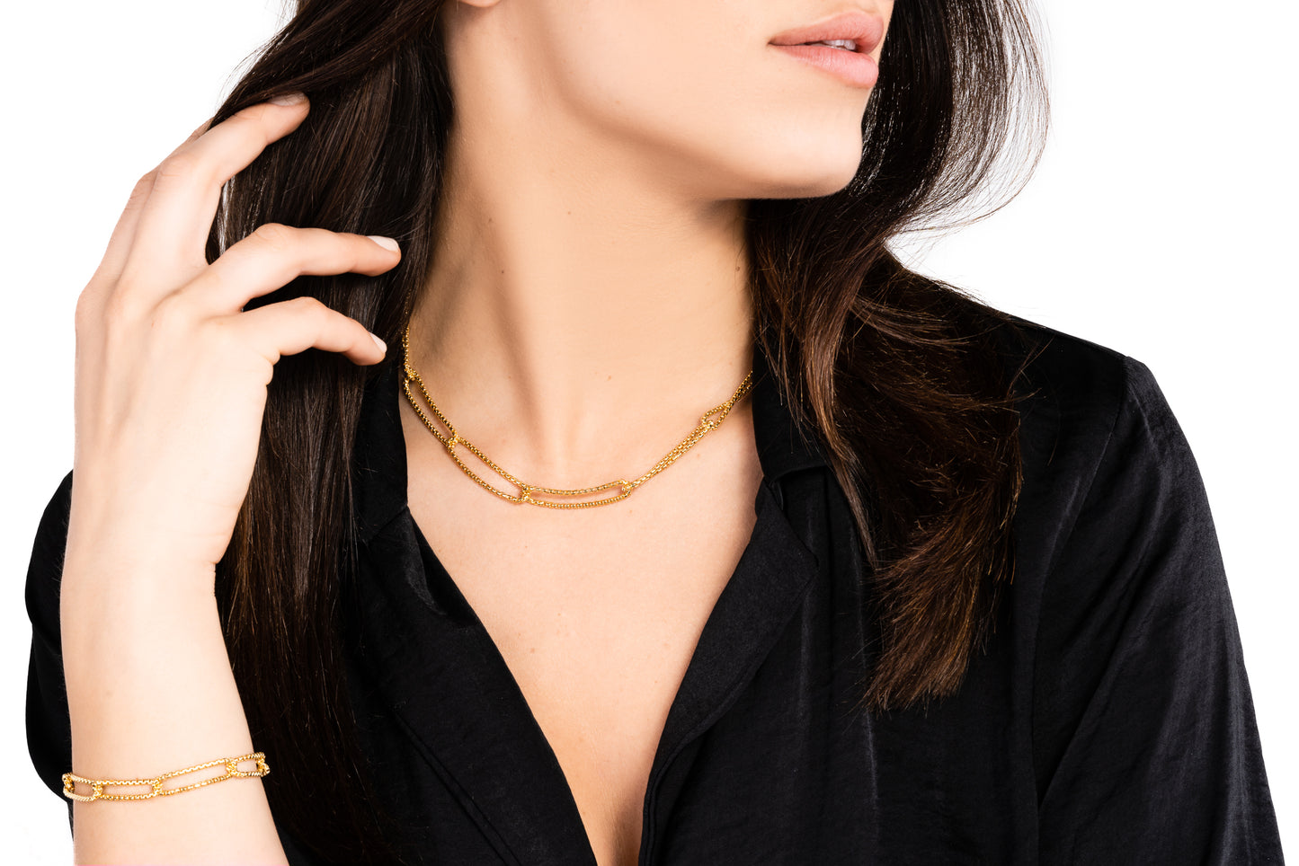 Bracciale Mesh argento 925 placcato oro giallo 24 kt
