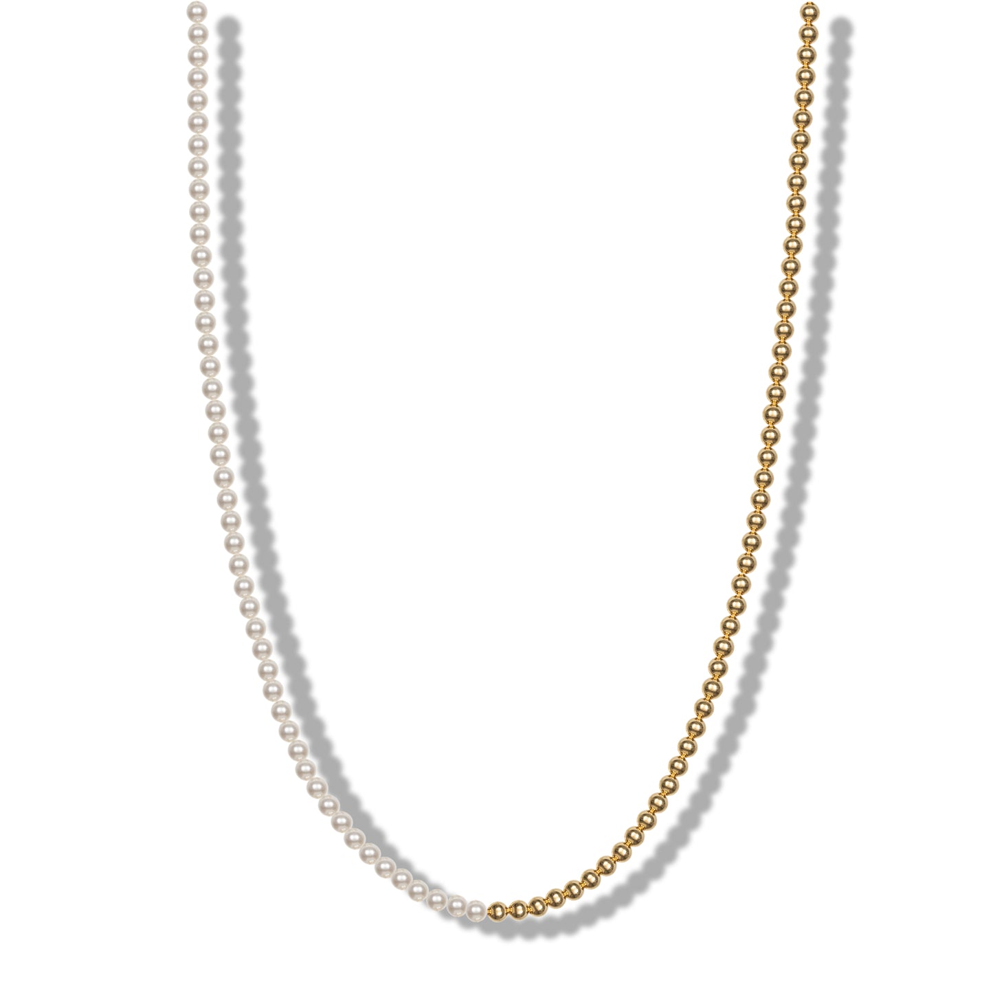 Collana Piper in argento 925 placcato oro 24 carati e perle