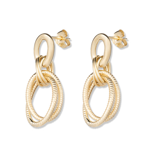 Orecchini Tangle in argento 925 placcati oro giallo 24 kt