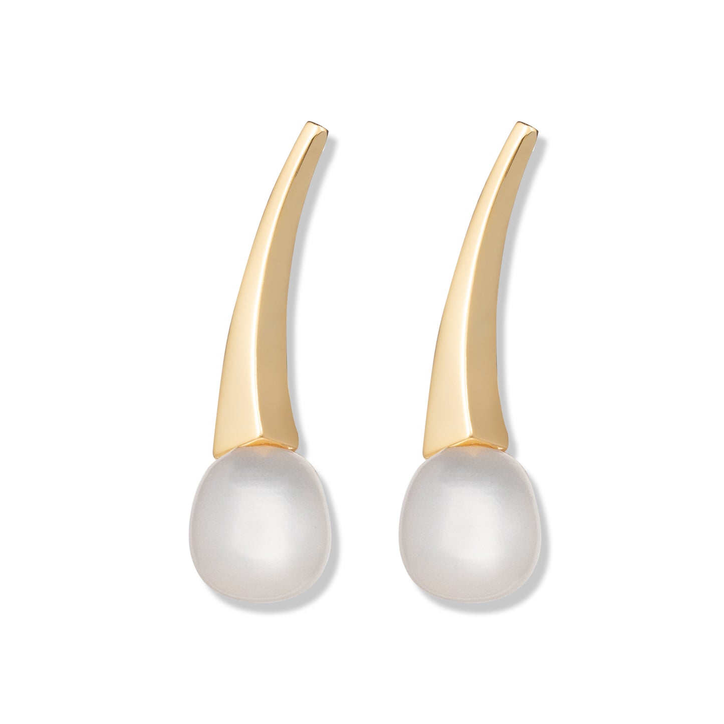 Orecchini Piper in argento 925 placcato oro giallo 18 kt satinato e lucido