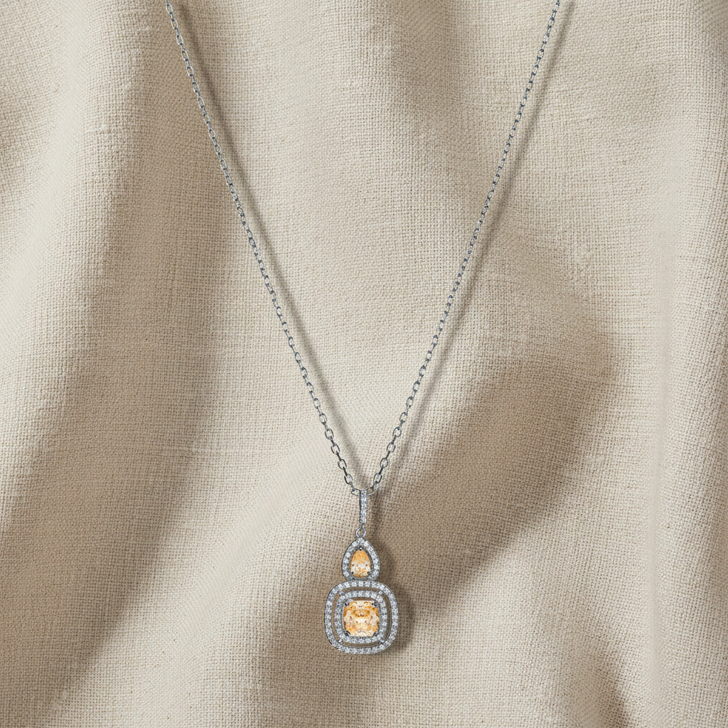 Collana Mia in argento 925  con zirconi gialli e bianchi