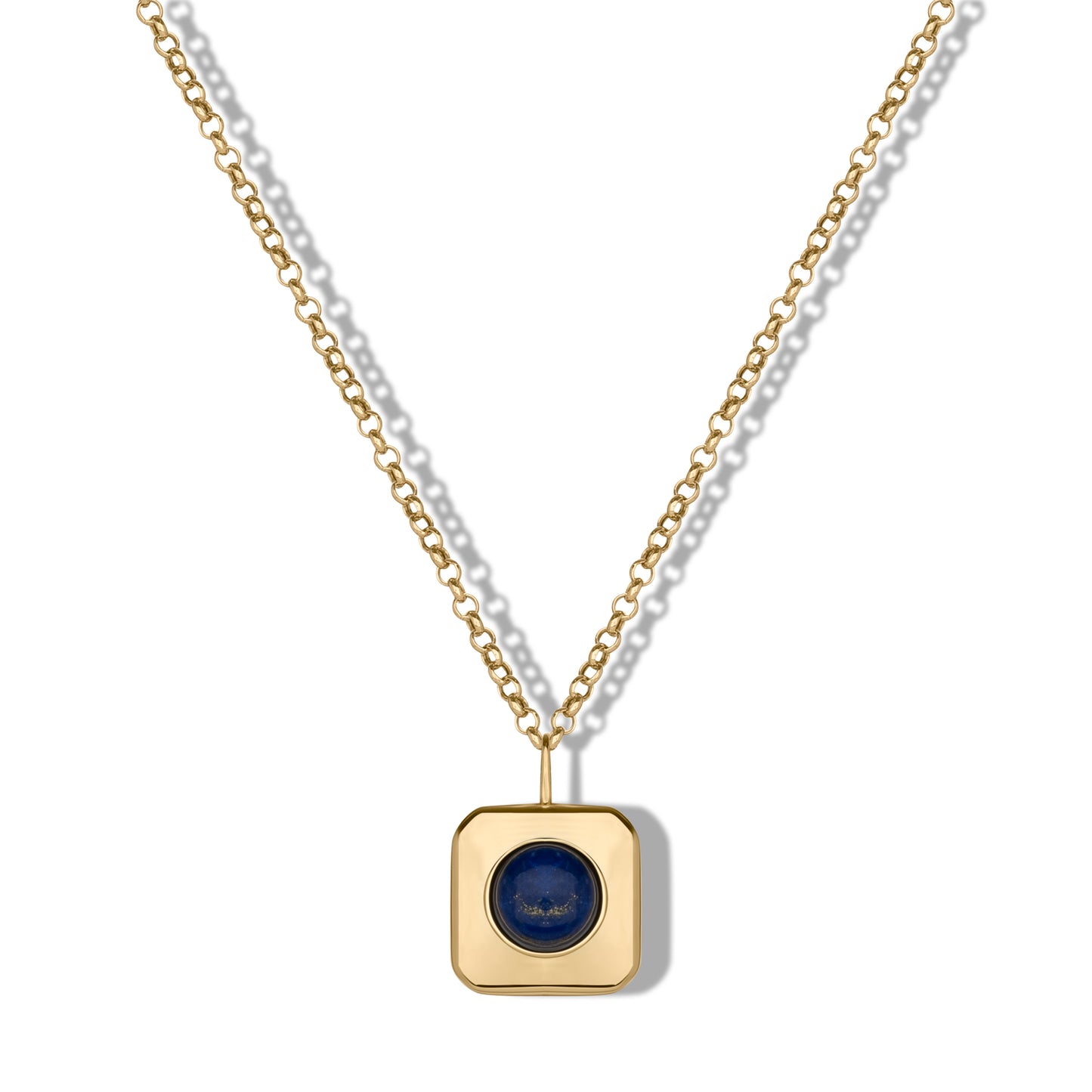 Collana Midnight in argento 925 placcato oro 18 ct e lapis naturale
