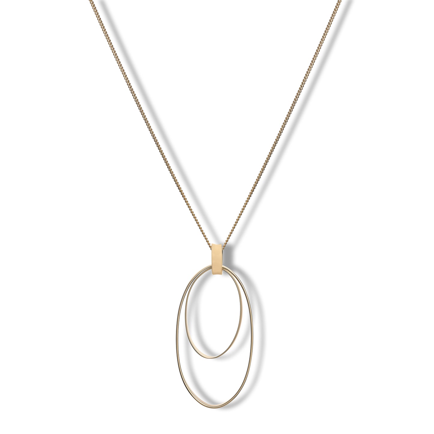 Collana Haumea lunga con doppio pendente in argento 925 placcato oro giallo 18 kt