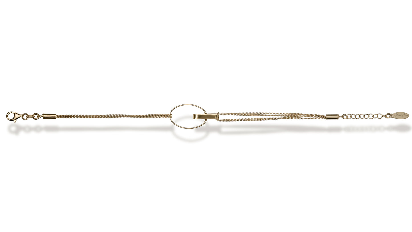 Bracciale Haumea in argento 925 placcato oro giallo 18 kt