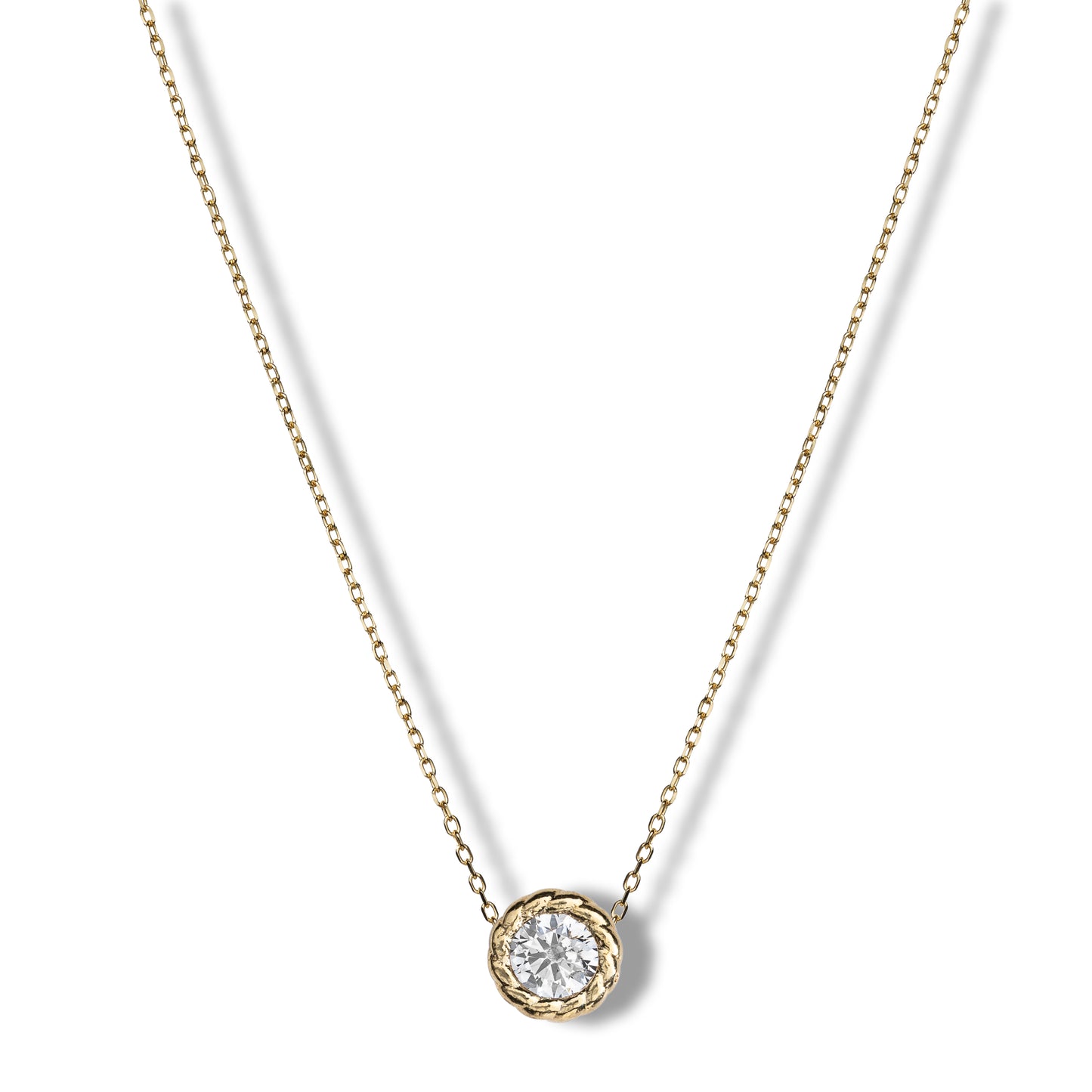Collana Everwhite in argento 925 placcato oro 18 kt e zirconi bianchi naturali