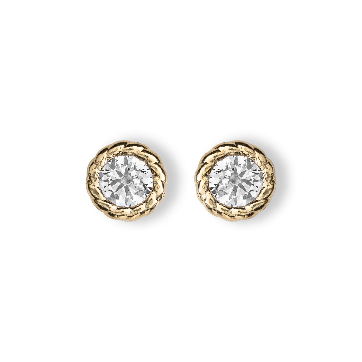 Orecchini Everwhite in argento 925 placcato oro 18 kt e zirconi bianchi naturali