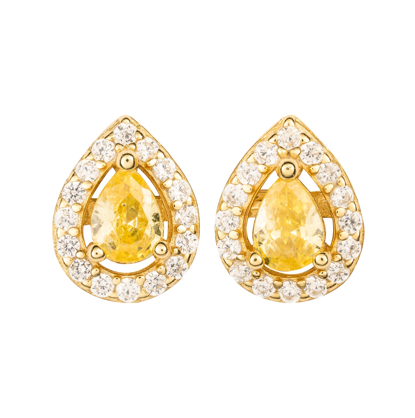 Orecchini Triad a goccia in argento 925 placcato oro 18 kt e pietre naturali