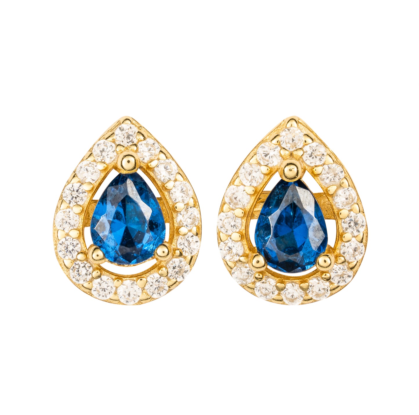 Orecchini Triad a goccia in argento 925 placcato oro 18 kt e pietre naturali