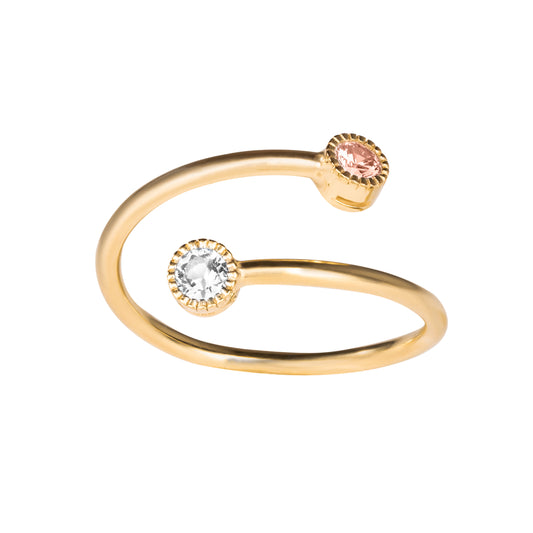 Anello Candy argento 925 placcato oro giallo 18 kt e pietre colore