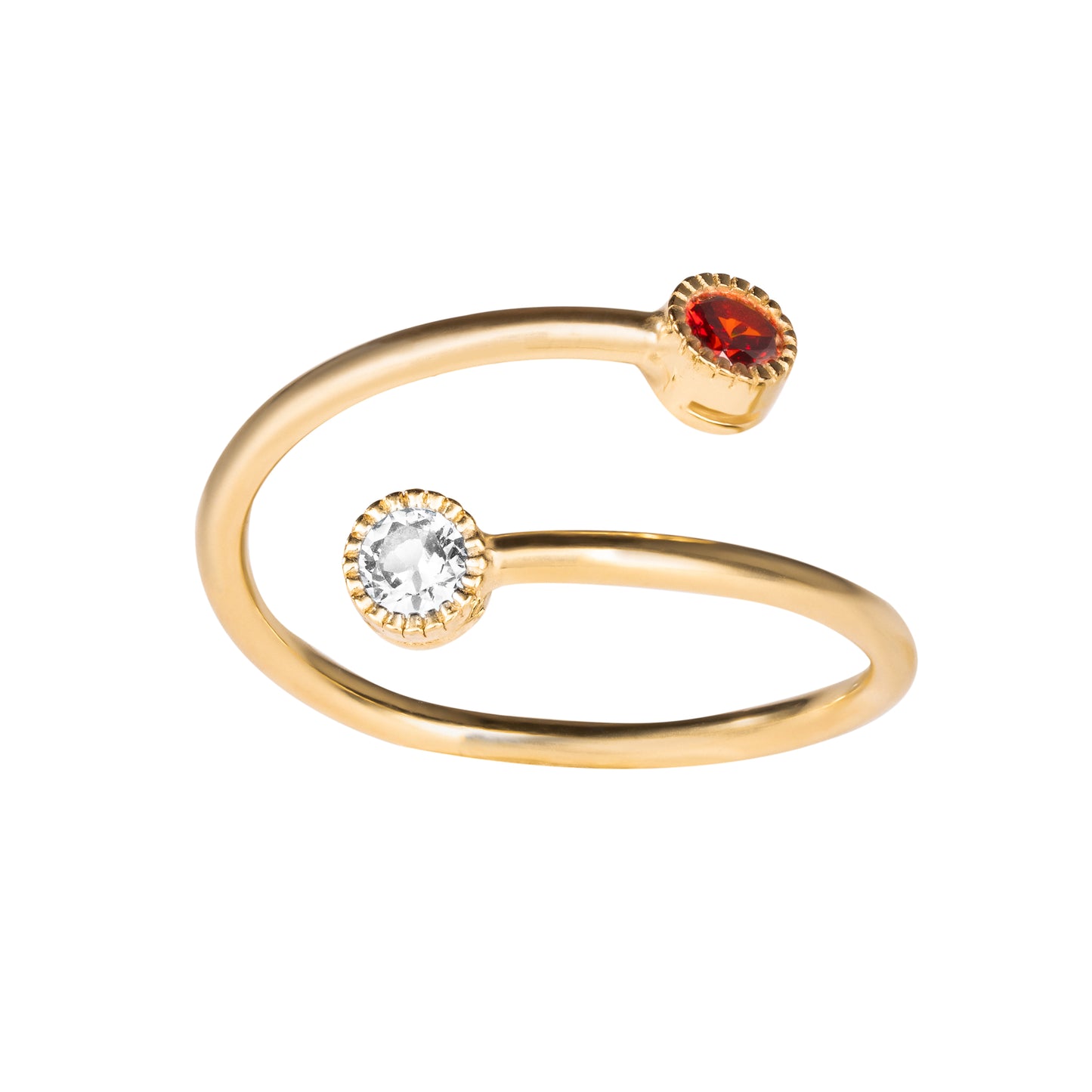 Anello Candy argento 925 placcato oro giallo 18 kt e pietre colore