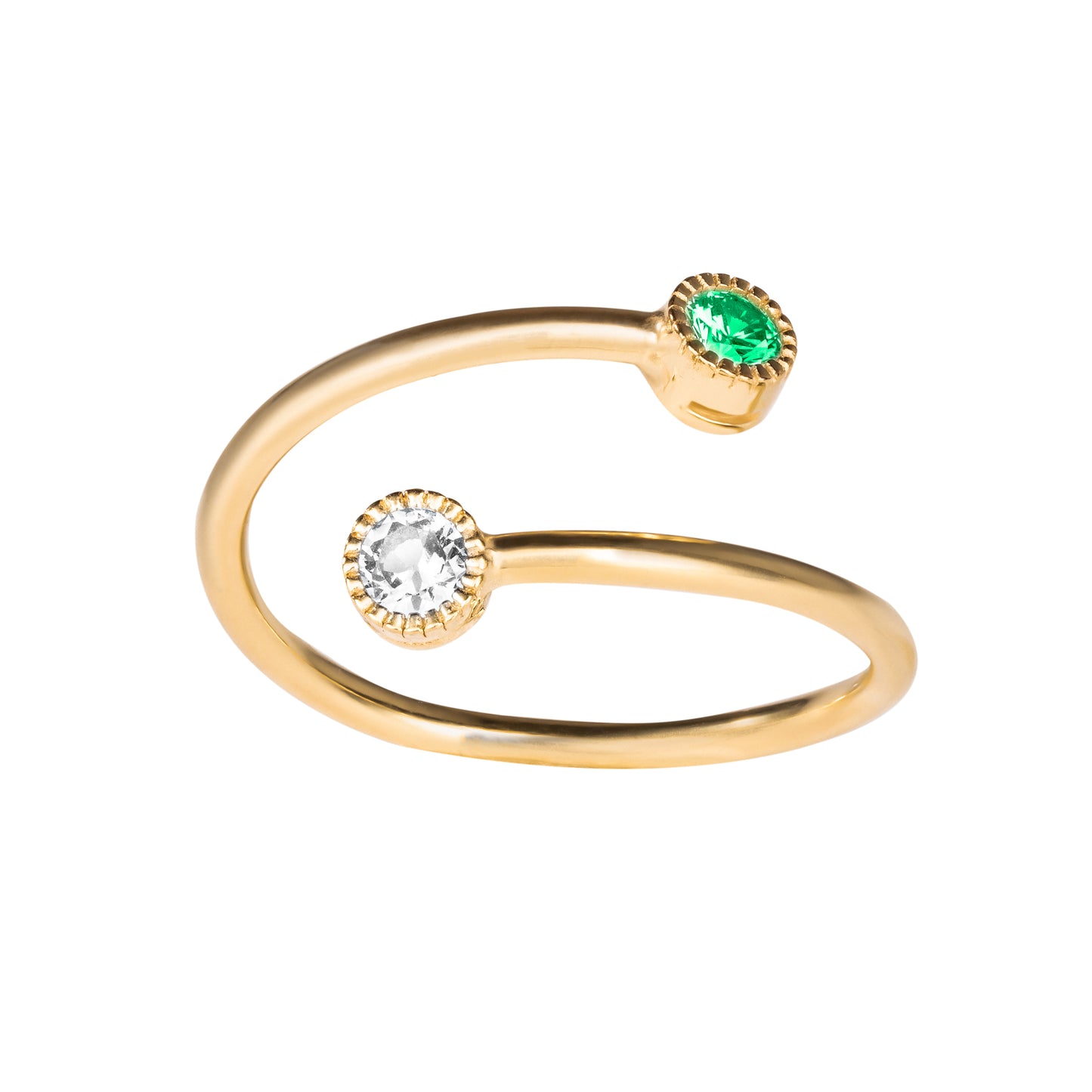 Anello Candy argento 925 placcato oro giallo 18 kt e pietre colore
