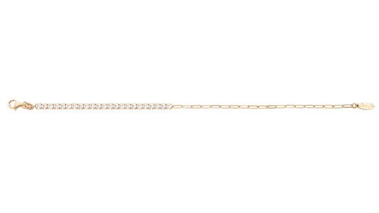 Bracciale tennis Relic in argento 925 placcato oro giallo 24 kt e zirconi bianchi naturali