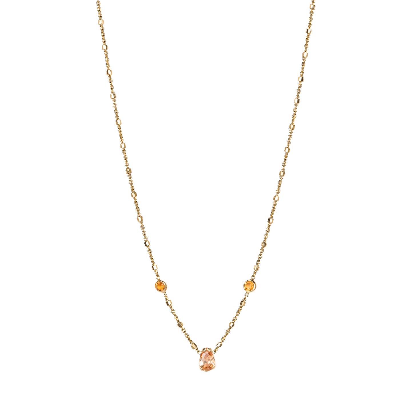 Collana Sober in argento 925 placcato oro giallo 24 kt e pietre naturali