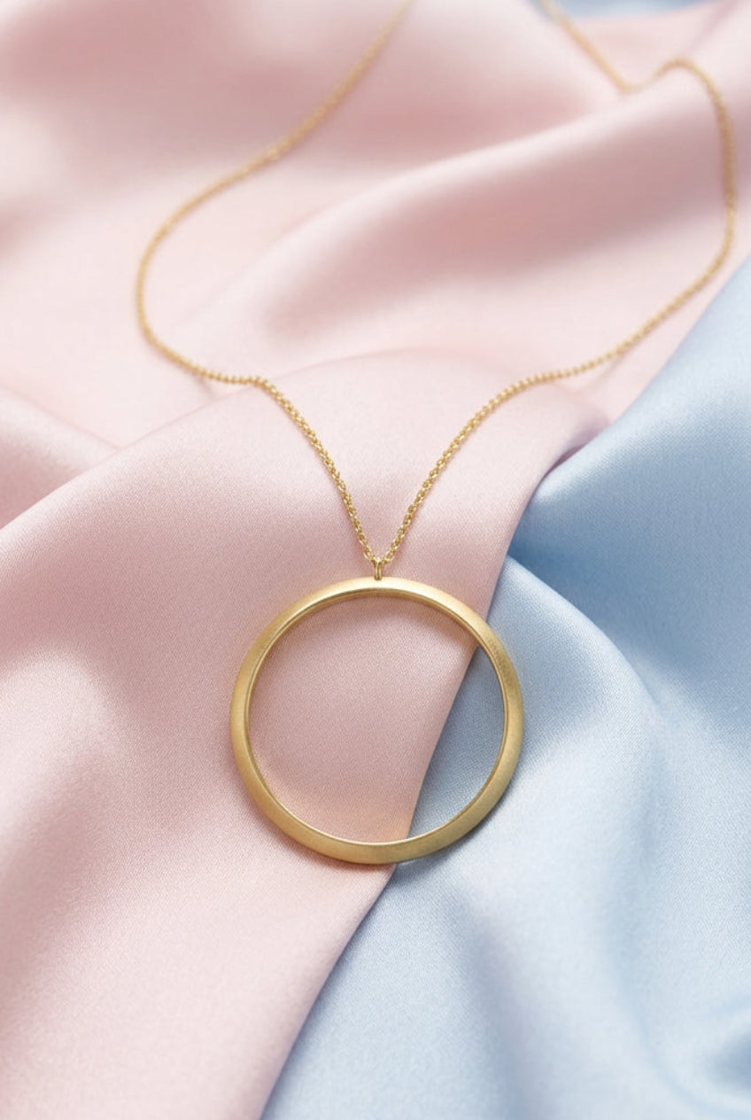 Collana Thin in argento satinato e placcato oro 24 carati