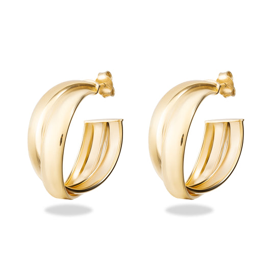 Orecchini Twin in argento 925 placcati oro 24 carati