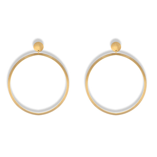 Orecchini Thin in argento 925 satinati e placcati oro 24 carati